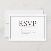 Formal Plum Classic Wedding RSVP (Vorderseite)