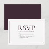 Formal Plum Classic Wedding RSVP (Vorne/Hinten)