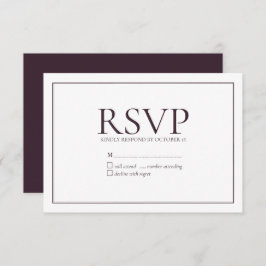 Formal Plum Classic Wedding RSVP