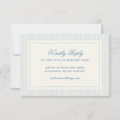 Formal Preppy Blue Stripes UAWG Online-Website RSVP Karte (Vorderseite)