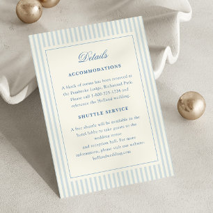 Formal Preppy French Blue Streifen Directors Begleitkarte