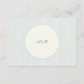 Formal Preppy French Blue Stripes Empfang Begleitkarte (Rückseite)