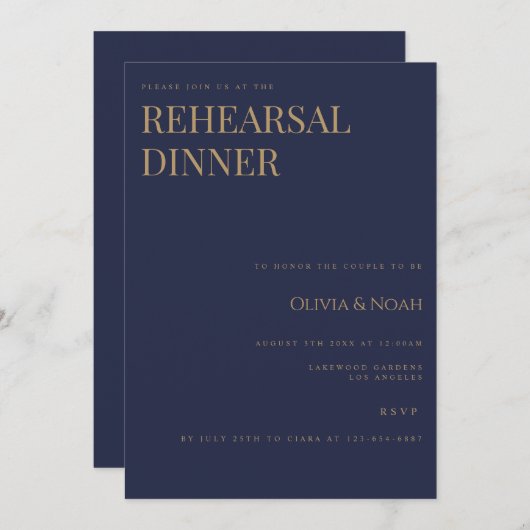 Formal Probe Dinner Card Einladung (Vorne/Hinten)