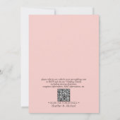 Formal QR Code Blush Pink Monogram Script Hochzeit Einladung (Rückseite)