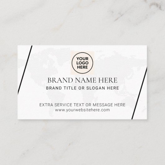 Formal QR Code Weltkarte Visitenkarte (Rückseite)