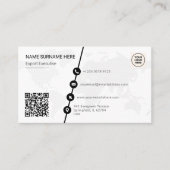 Formal QR Code Weltkarte Visitenkarte (Vorderseite)