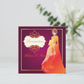 Formal Quinceañera/Quince años Prinzessin Einladung (Stehend Vorderseite)