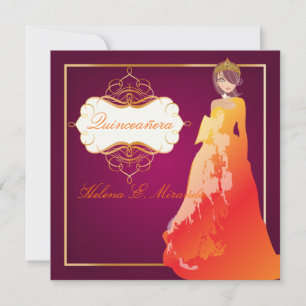 Formal Quinceañera/Quince años Prinzessin Einladung