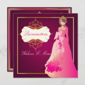 Formal Quinceañera/Quince años Prinzessin Einladung (Vorne/Hinten)