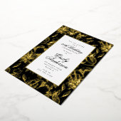 Formal Real Gold Hand gezeichnet Blumengeburtstag Folieneinladung (Gedreht)