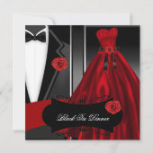 Formal Red Black Krawatte Dinner Corporate Einladu Einladung (Rückseite)