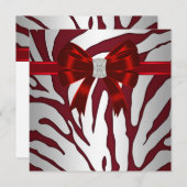 Formal Red Zebra Einladung (Vorne/Hinten)