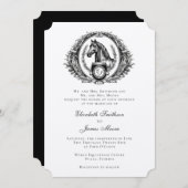 Formal Reitpferd Monogram Wappen Wedding Einladung (Vorne/Hinten)
