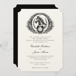 Formal Reitpferd Monogram Wappen Wedding Einladung