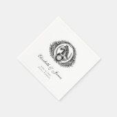 Formal Reitpferd Monogram Wappen Wedding Serviette (Ecke)