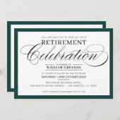 FORMAL RETIREMENT PARTY modern, dunkelgrün Einladung