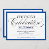 FORMAL RETIREMENT PARTY Modernes extravagantes Kön Einladung (Vorne/Hinten)