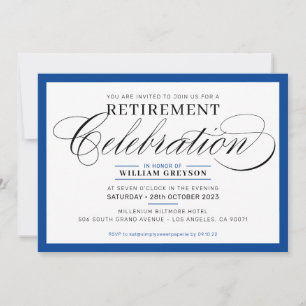 FORMAL RETIREMENT PARTY Modernes extravagantes Kön Einladung