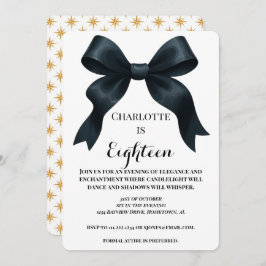 Formal Ribbon Birthday Invite - Gold Star Einladung