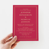 Formal rosa Hochzeit Gold Folieneinladung