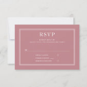 Formal rosa Hochzeitkarte RSVP Karte (Vorderseite)