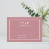 Formal rosa Hochzeitkarte RSVP Karte (Stehend Vorderseite)