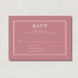 Formal rosa Hochzeitkarte RSVP Karte