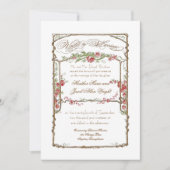 Formal Rote Rose Floral Trellis Wedding Einladung (Vorderseite)