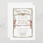 Formal Rote Rose Floral Trellis Wedding Einladung (Vorne/Hinten)