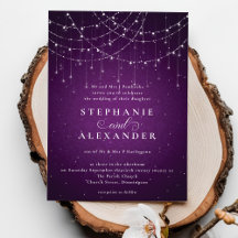 Formal Royal Lila Elegant String Lights Wedding