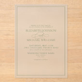 Formal Sage Green Classic Script Hochzeit Acryleinladungen (Vorderseite)
