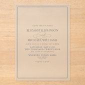 Formal Sage Green Classic Script Hochzeit Acryleinladungen (Vorderseite)