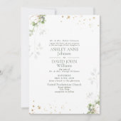 Formal Sage Green Greenerenerity Gold Marmor Hochz Einladung (Vorderseite)