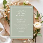 Formal Sage Green Wedding Einladung