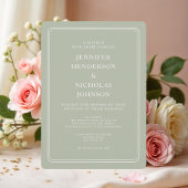 Formal Sage Green Wedding Einladung