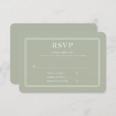 Formal Sage Green Wedding RSVP Karte (Vorne/Hinten)