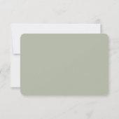 Formal Sage Green Wedding RSVP Karte (Rückseite)