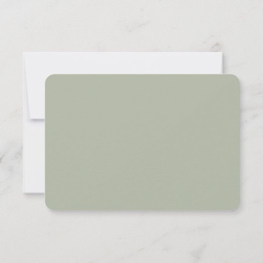 Formal Sage Green Wedding RSVP Karte (Rückseite)