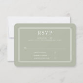 Formal Sage Green Wedding RSVP Karte (Vorderseite)
