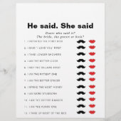 Formal sagte er, sie sagte Brautparty Game (Vorderseite)