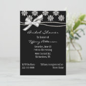 Formal Schwarz-Weiß-Brautdusche Einladung (Stehend Vorderseite)