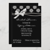 Formal Schwarz-Weiß-Brautdusche Einladung (Vorne/Hinten)