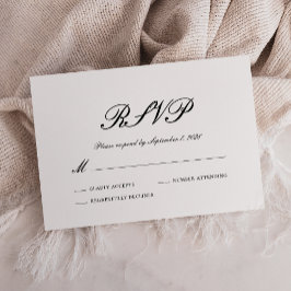 Formal Schwarz-Weiß-Hochzeit-RSVP-Karte RSVP Karte