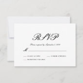 Formal Schwarz-Weiß-Hochzeit-RSVP-Karte RSVP Karte (Vorderseite)