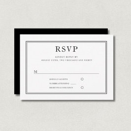 Formal Schwarz-weiß Wedding RSVP