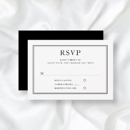 Formal Schwarz-weiß Wedding RSVP