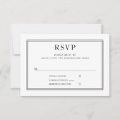 Formal Schwarz-weiß Wedding RSVP (Vorderseite)