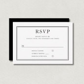 Formal Schwarz-weiß Wedding RSVP Karte