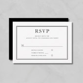 Formal Schwarz-weiß Wedding RSVP Karte