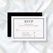 Formal Schwarz-weiß Wedding RSVP Karte